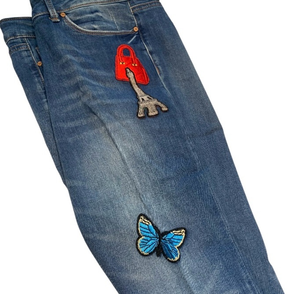 Rocks & Indigo Decorative Patch Patch Jeans Sz 12… - image 6